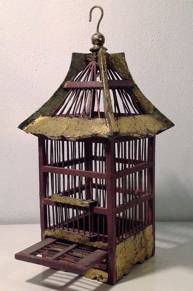 Chinesischer Vintage Deko-Vogelkäfig