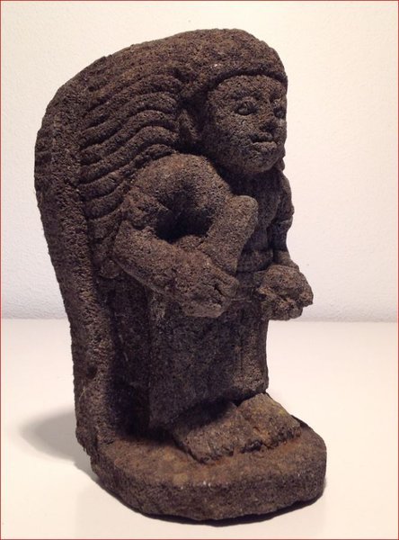 Tempelwächter , 8. Jh. Kambodscha , Antike Steinfigur,