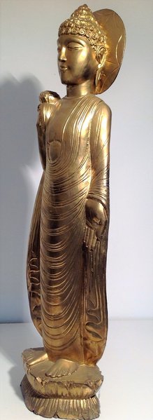 Sold out /Alte Stehende Thai Buddha Statue aus Holz