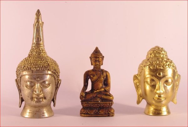 Konvolut Set Alte Bronze Buddhas aus Thailand