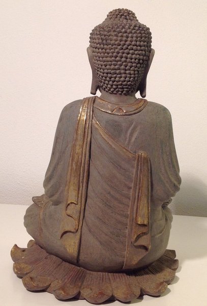 Antiker Buddha auf Lotusthron aus Thailand / 19. Jh.