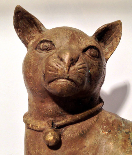 Alte Ägyptische Göttin Bastet Katze aus Bronze