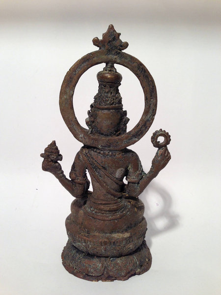 Indischer Shiva  mit Strahlenkranz Bronze Statue ( 19. Jh. )