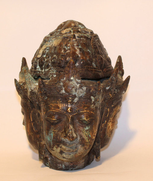 Alter Indischer Shiva Bronze Kopf 19. Jh. Indien