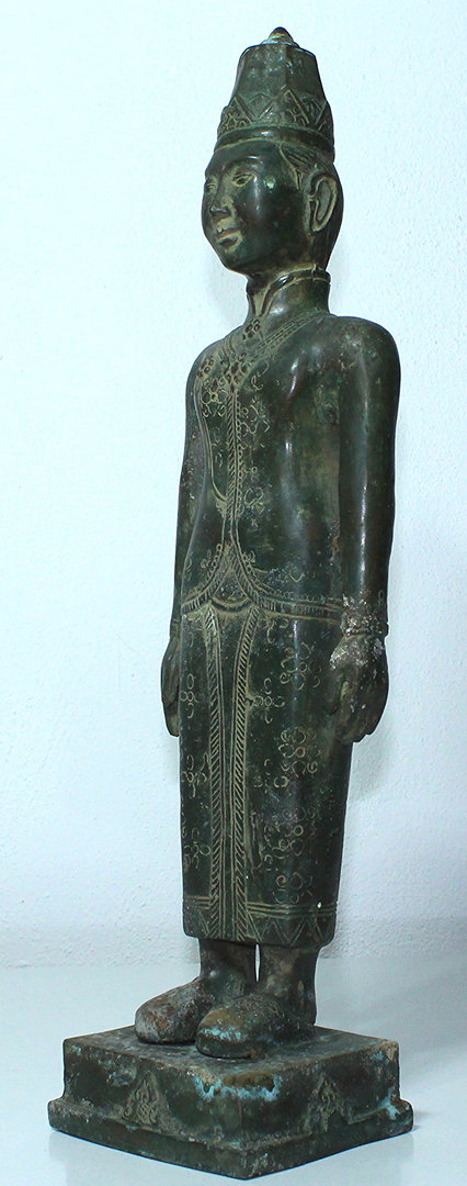 Alte Bronze Statue / Wächterstatue / Java Man / 19.Jh.